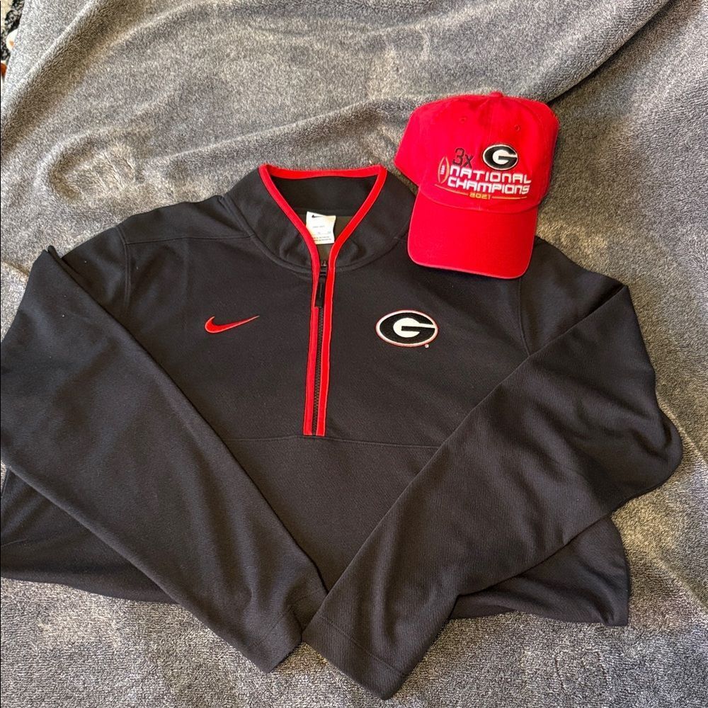 Nike Black & Red Georgia Bulldogs Quarter-Zip Pullover